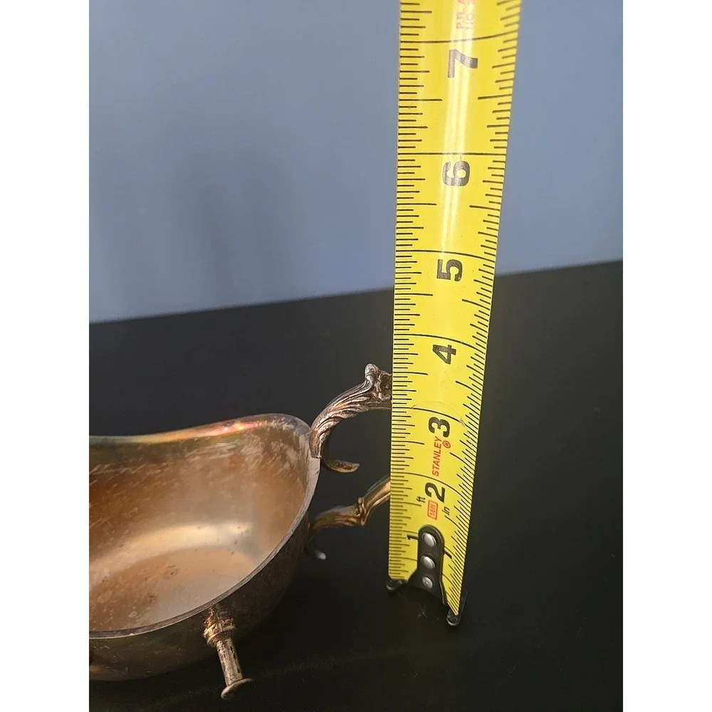 Vintage SILVER Plated Tilting Gravy‎ Sauce Ornate Boat